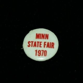 1970 Vintage Minnesota Red State Fair Pin 3/4 " White Round Small