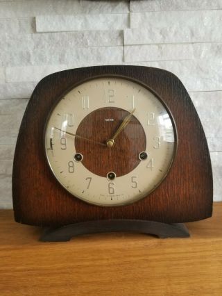 Antique Smiths Mantle Clock For Spares Or Repairs