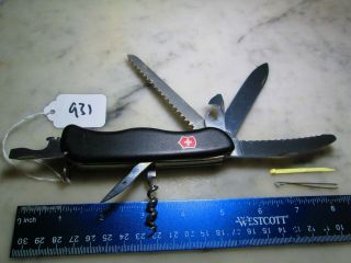 931 Black Victorinox Fireman 111mm Slide Lock Swiss Army Knife