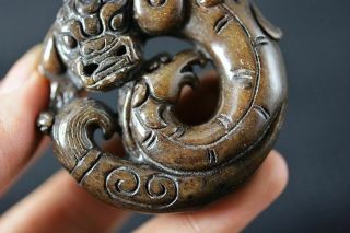 Exquisite Chinese Old Jade Carved Dragon/Phoenix Lucky Pendant Y17 5