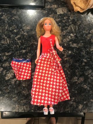 Vintage Barbie Mattel Growing Up Skipper Doll In Outfit,  Gc
