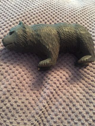 Vintage Carved Wooden Black Forest Bear