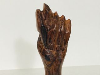 Vtg Carved Brazilian Solid Wood Lucky Figa Hand Fist Good Luck