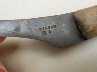 Antique I Wilson Trade Era Carbon Steel Skinning Knife Heavily Sharpened 2