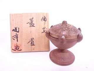 86361 Japanese Tea Ceremony Bizen Ware Lid Rest By Toho Kimura / Futaoki