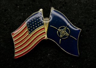 Nato Usa Flag Lapel Hat Pin Up Us Military Europe