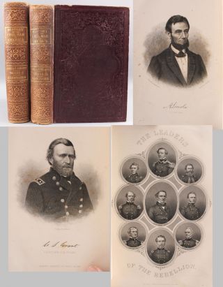 Antique 2vol Set History Of Civil War In America Engraving Books,  John Abbot