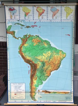 A.  J.  Nystrom & Co.  Pull Down Map Of South America