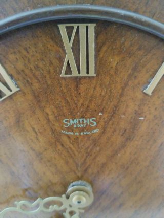 vintage art deco english dark oak SMITHS ENFIELD mantle clock/ 2