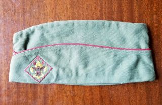 Vintage Boy Scout Garrison Cap Hat Eagle Patch Size Medium