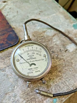 Antique Eveready Volts And Amperes Meter,  Pat.  Aug 9 1910