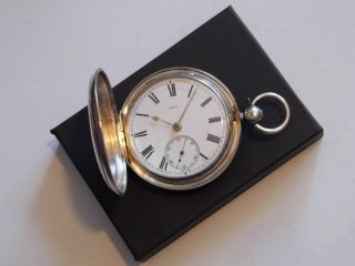 Antique London Hallmarked Silver Full Hunter Pocket Watch Dated 1881.