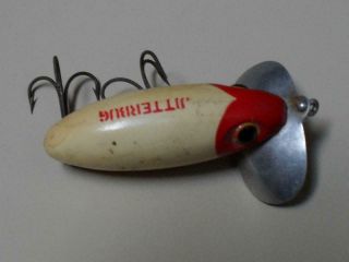 Vintage Fred Arbogast Jitterbug Bass Pike Musky Fishing Lure Crankbait Red/white
