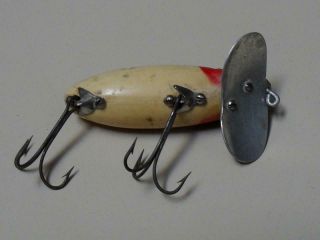 Vintage Fred Arbogast Jitterbug Bass Pike Musky Fishing Lure Crankbait Red/White 3