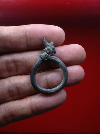 Ancient Bronze Shiva Lingam Ring Angkor Wat Khmer Thai Amulet Size 8 US 3