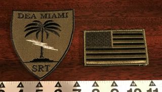 Dea Miami Srt Swat Unit Subdued Federal Police Patch Flag Florida Hook & Loop V2
