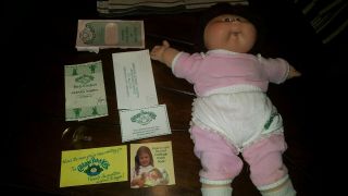 Vintage 1985 Cabbage Patch Kid Pacifier Brown Hair Girl