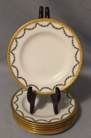 Antique/1900/mintons/6 Porcelain Bread Plate 6”/w.  H.  Plummer & Co.  Nyc.  /h 1399.
