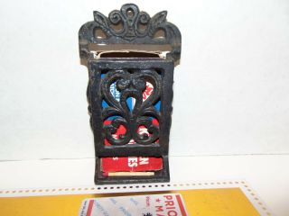 Vintage Cast Iron Match Box Holder