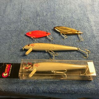 (4) Vintage Cotton Cordell Fishing Lures - Very Good