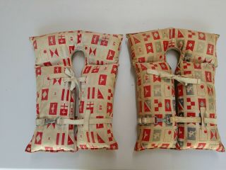 Antique Life Jackets Cloth Designs Nautical Boating Deco Childs Life Preserver