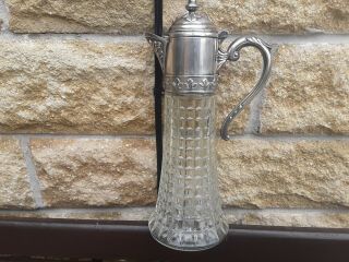 Vintage Italian Glass Claret Jug / Decanter / Carafe 1 Pint