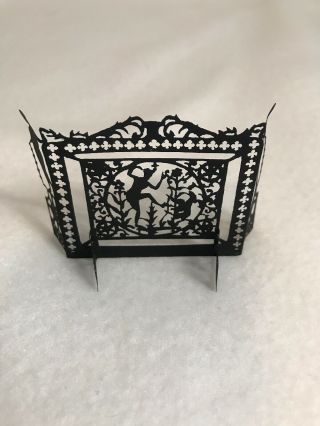 Unusual Dollhouse Miniature Metal Fireplace Screen W/ Satyr,  Fairy - Greek Scene