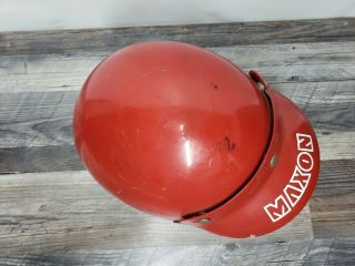 Vintage Maxon Red Helmet With Visor & Face Shield A.  T.  V.  Blue & White Striped sm 4