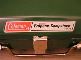 1970 ' s Vintage Coleman Deluxe 2 - Burner Propane Camp Stove w/Box 5410A700 - 6