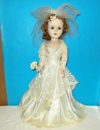 Vintage 1950s American Character 21 " Sweet Sue Walker Doll Bride 1953