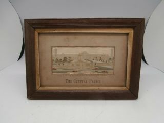 Stevengraph Of The Crystal Palace.  Woven Silk Picture.  Framed