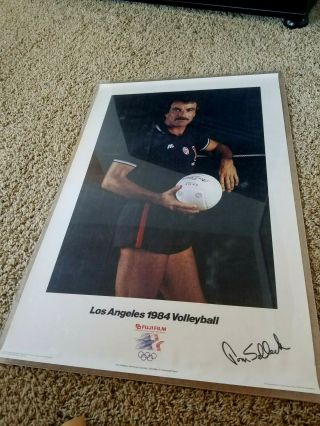 Vintage Poster Magnum P.  I.  1984 Tom Selleck Volleyball 35x23