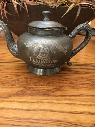 Vintage Columbia Silver Co.  Quadruple Woodford Dist Co Coffee Tea Pot Unique