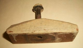 Antique DRY SINK DOOR CLOSER - - Primitive Wooden Latch - - Painted 5