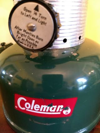 Vintage 1963 Coleman Green 2 - Mantle Lantern Model 220E Sunshine of the Night 5