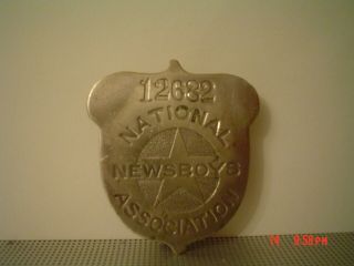 Antique National Newsboys Association Authentic Silver Metal Badge From Chicago