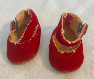 Sweet Vintage Alexander - Kins Side Snap Red Velvet Shoes - Soft Sole