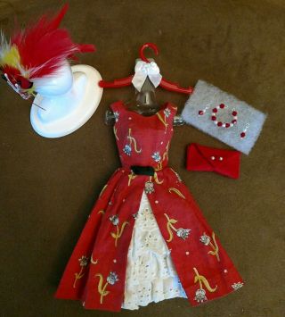 Vintage Barbie Garden Tea Party W/free Feathered Hat,  Jewelry & Hanger