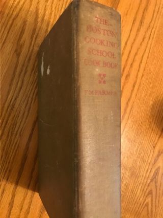The Boston Cooking School Cook Book - 1937 - Antique - Fannie Farmer - Hardcover - SH 3