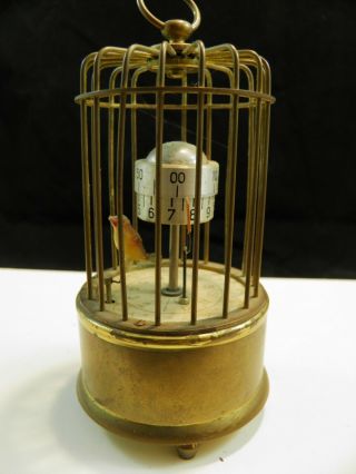 Vintage J Kaiser Mechanical Brass Bird Cage Clock - Parts/repair Germany Gmbh