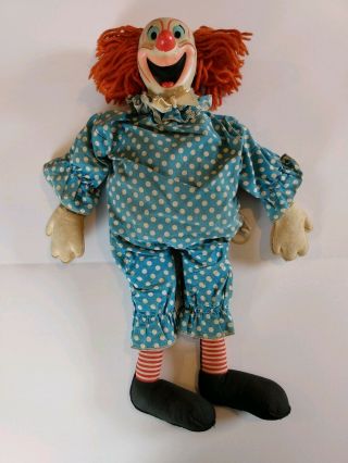 Vintage 1960s Mattel Bozo The Clown Pull String Talking Doll No Longer Talks