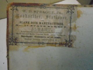 Manuscript Book on Mill Wheels & various Recipes 1860s Albany Bookseller Label 3