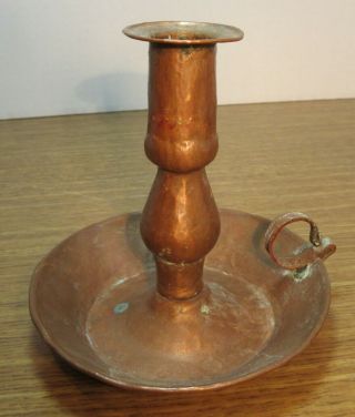 Vintage Hammered Copper Candlestick Rustic Candle Holder Primitive