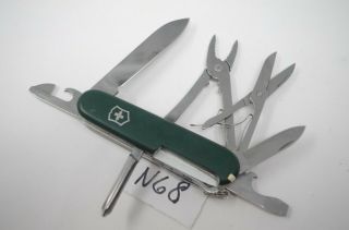 Green Victorinox Deluxe Tinker 91mm Swiss Army Cross Pocket Knife Folding