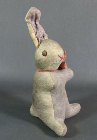 1930 Antique German Cloth Stuffed Eastern Bunny Rabbit Hare Toy Button Eyes 10 "