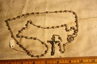 Antique Sterling Rosary Beads Sf Hallmark