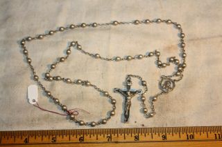 Antique Sterling Rosary Beads SF Hallmark 3