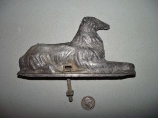 Vintage/antique Cast Aluminum Dog In Profile With Mounting Bolt Afghan Hound?