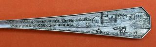 Big 6” View Of Chicago In 1835 Illinois Sterling Silver Souvenir Spoon