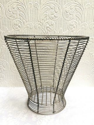 Vintage Industrial Hand Made Wire 11 " Trash Can Waste Basket